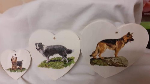 Josie, Dogs, mixed media collage.